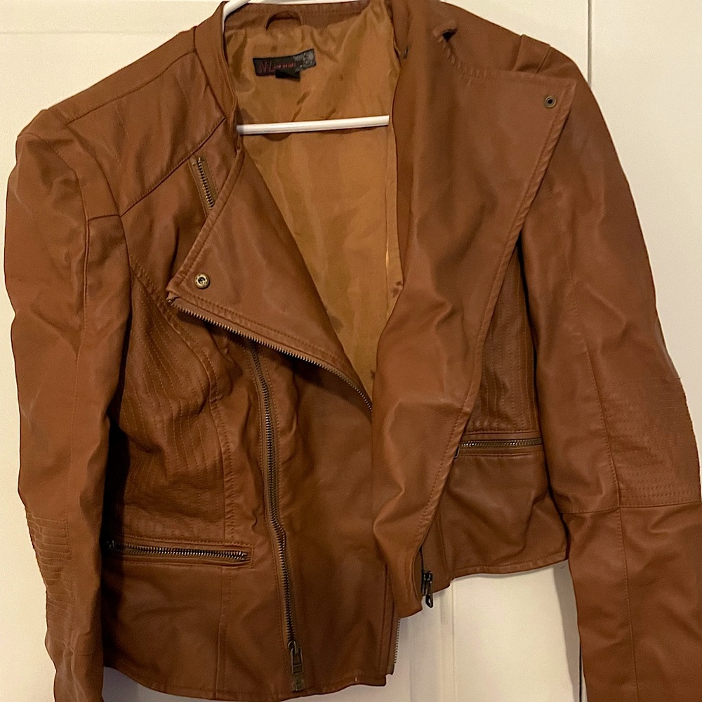 Brown leather jacket